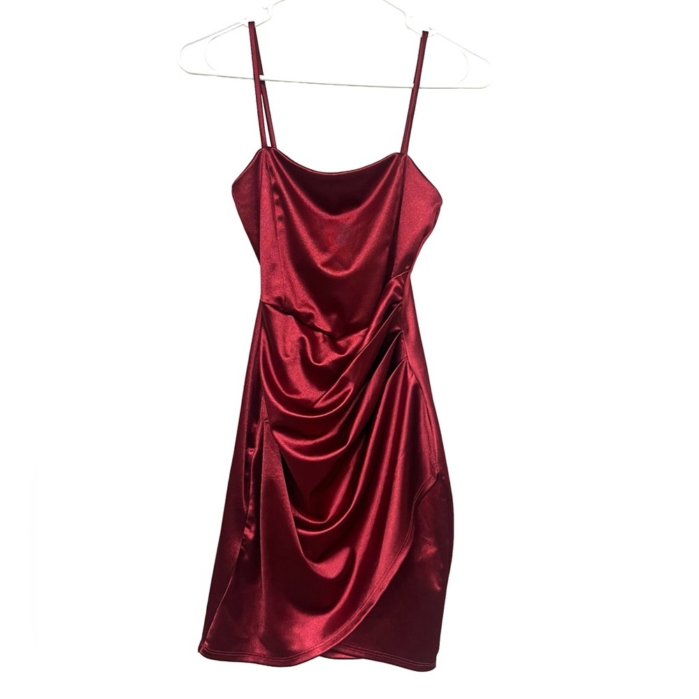 Windsor Burgundy Satin Mini Dress